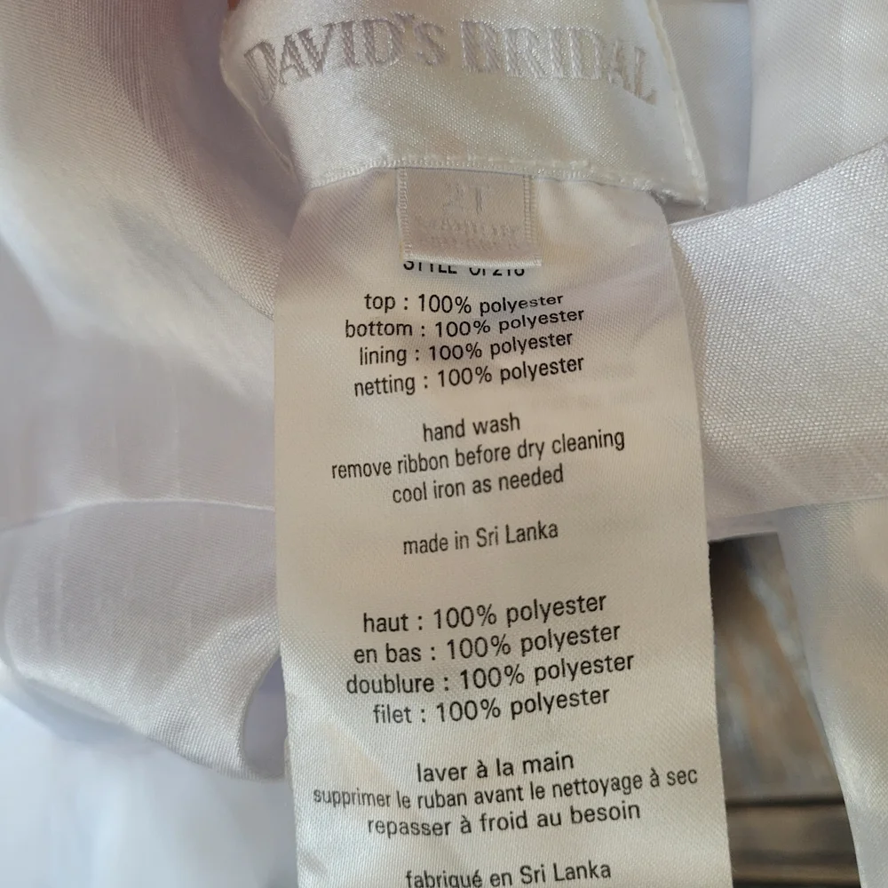 David's Bridal White Satin Dress - Picture 2 of 3